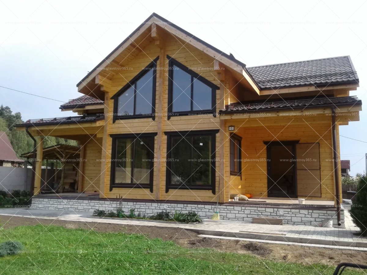 Фото построенного дома из клееного бруса в д. Пятница, Новг. район