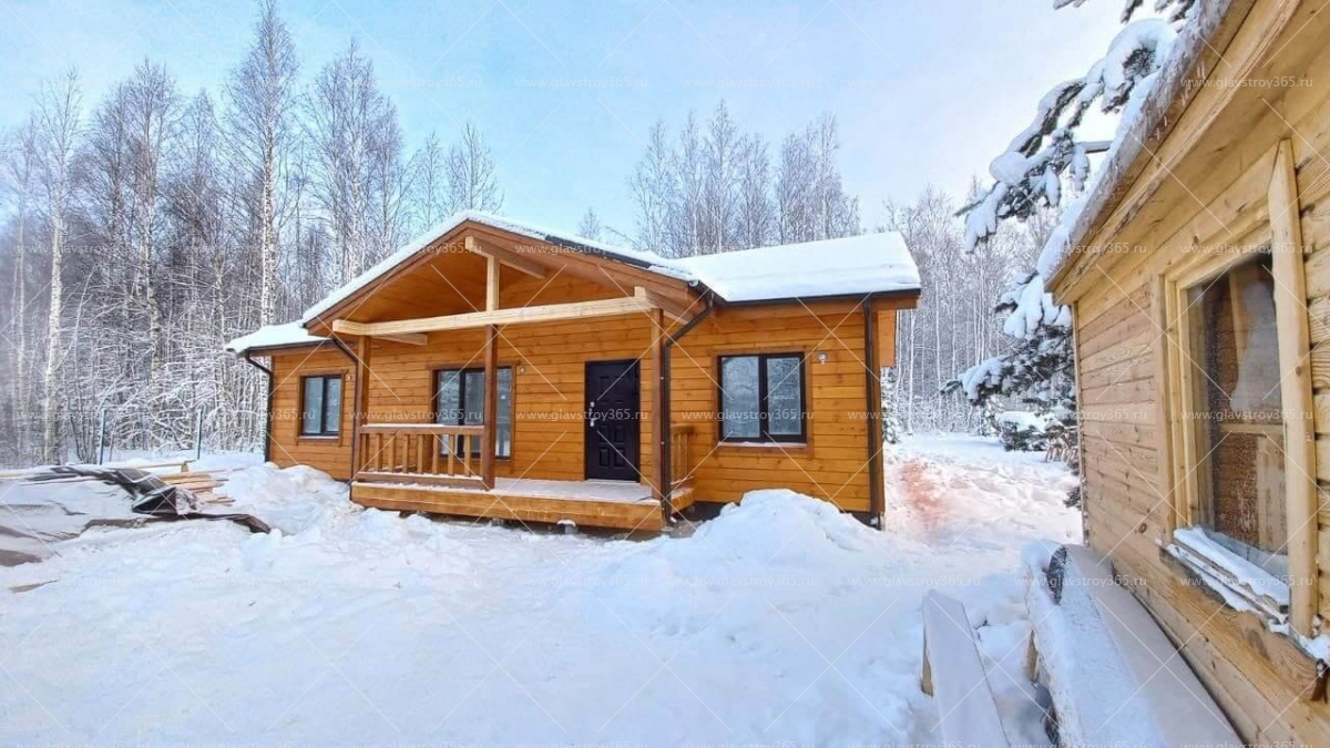 Одноэтажный каркасный дом с террасой в Новгородской области