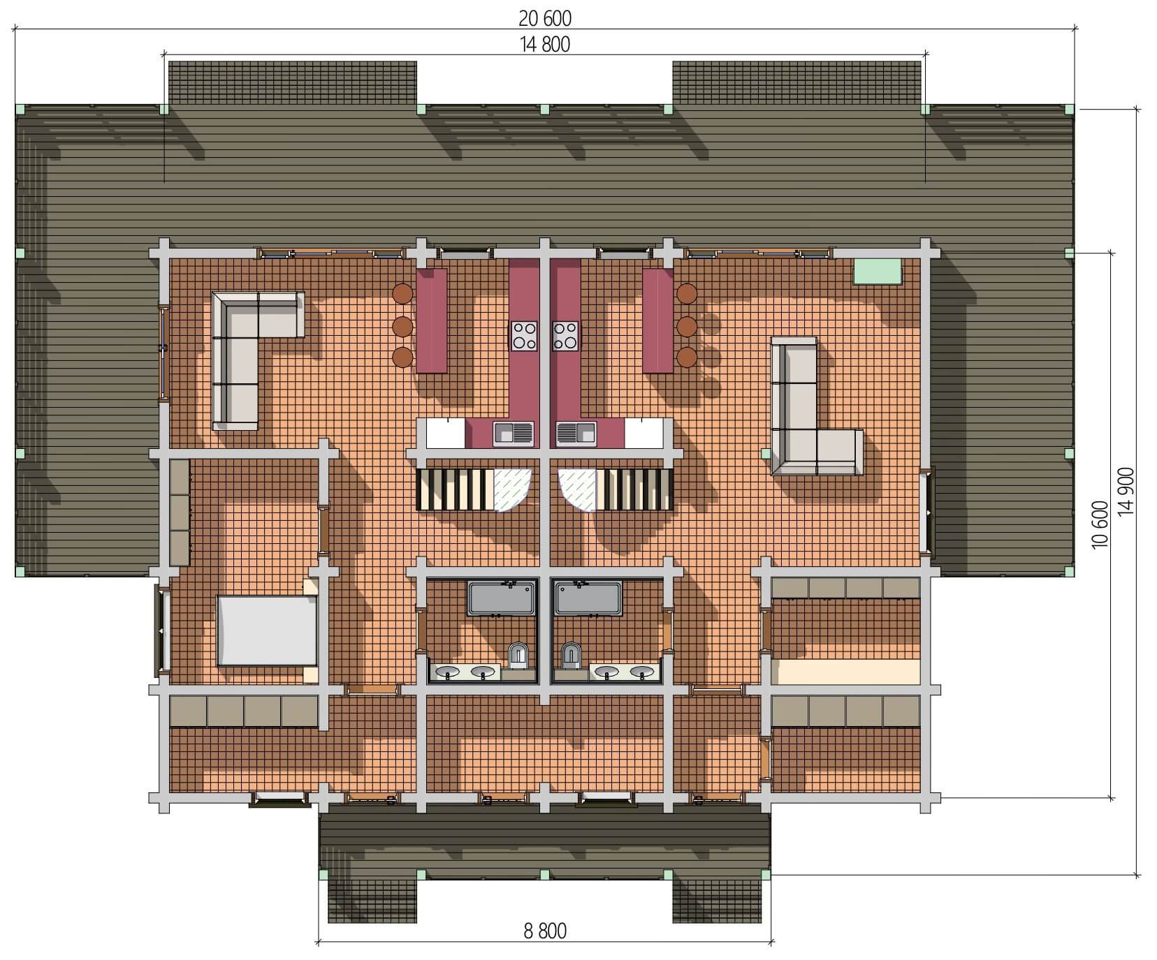 планировка первого этажа дома дуплекса