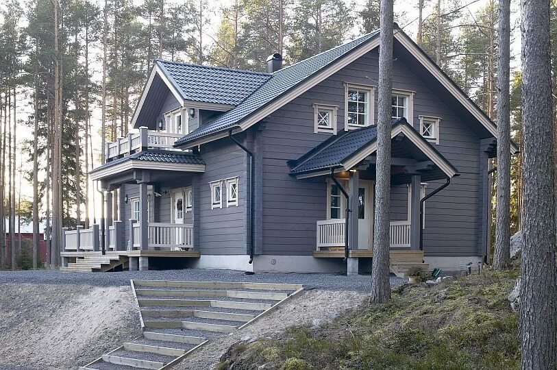 финский дом из бруса с мансардой