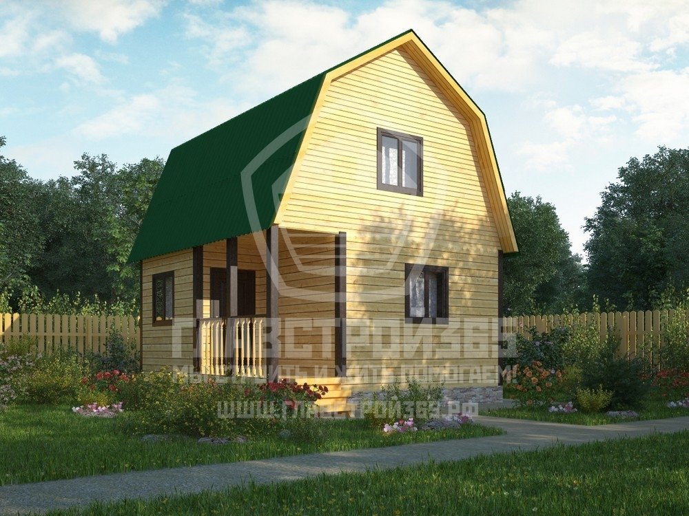 Статья Функциональные преимущества деревянного дома 6х6 с мансардой: фотографии, примеры, проекты